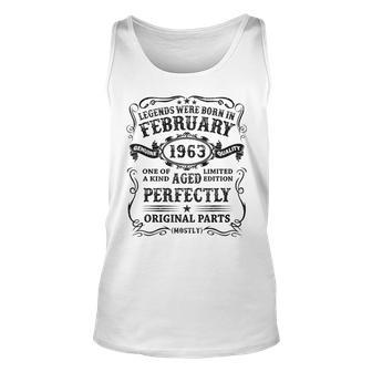 Legenden Februar 1963 Unisex TankTop, 60. Geburtstag Mann Geschenkidee - Seseable