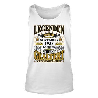 Legenden November 1958 Geburtstag Unisex TankTop, 65 Jahre Lustiges Tee - Seseable