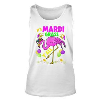 Lets Mardi Gras Yall Celebrating Party Flamingo Apparel Unisex Tank Top - Seseable