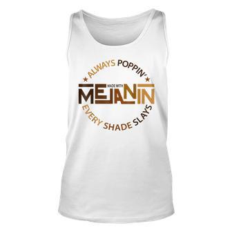 Made With Melanin Black Girl Magic Afro Beauty Black History Unisex Tank Top - Seseable