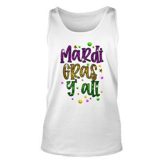Mardi Gras Yall Funny Vinatage New Orleans Party V2 Unisex Tank Top - Seseable
