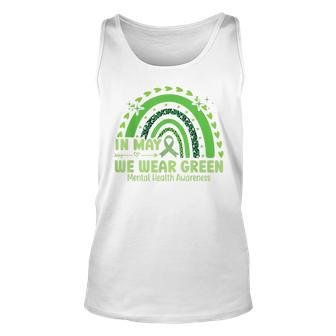 In May We Wear Green Semicolon Mental Health Awareness Month Tank Top | Mazezy