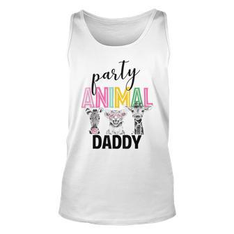 Mens Birthday Zoo Party Animal Daddy Funny Safari Birthday Party Unisex Tank Top - Seseable
