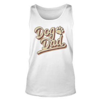 Mens Dog Father Retro Vintage Dog Dad Fathers Day Unisex Tank Top - Seseable
