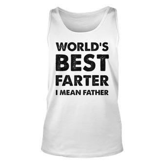 Mens Fathers Day Vintage Dad Worlds Best Farter I Mean Father Unisex Tank Top - Seseable