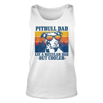 Mens Pitbull Dad Vintage Funny Dog Fathers Day Pitbull Unisex Tank Top - Seseable