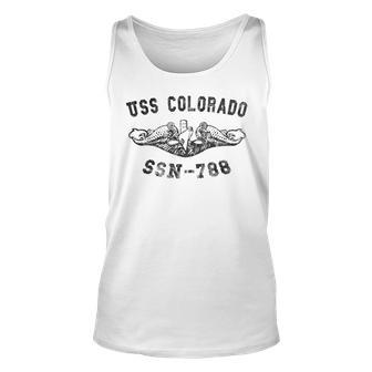 Mens Uss Colorado Ssn-788 Attack Submarine Badge Vintage Unisex Tank Top - Seseable