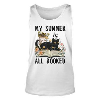 My Summer Is All Booked Summer Reading 2023 Cat Book Lover Unisex Tank Top - Thegiftio UK