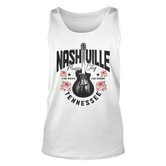 Nashville Tennessee Guitar Vintage Country Music City Unisex Tank Top | Mazezy