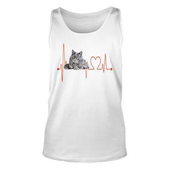 Nebelung Katze Herzschlag Ekg I Love My Cat Tank Top - Seseable