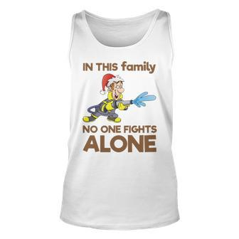 In This No One Fights Alone Firefighter Christmas Holiday Dad Tank Top | Mazezy