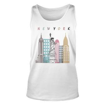 Nyc New York City Manhattan Skylines Statue Of Liberty Unisex Tank Top | Mazezy