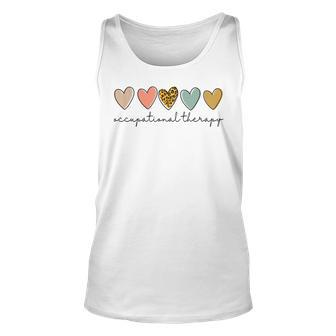 Occupational Therapist Leopard Heart Occupational Therapy Unisex Tank Top | Mazezy