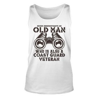 Old Man Coast Guard Veteran Binocular Unisex Tank Top - Seseable