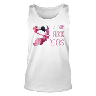 Our Flock Rocks Flamingo Mothers Day Funny Gift Unisex Tank Top | Mazezy