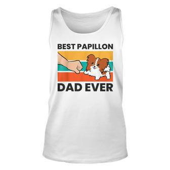 Papillon Dog Owner Best Papillon Dad Ever Unisex Tank Top | Mazezy