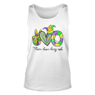 Peace Love King Cake Funny Mardi Gras Party Carnival Gifts V2 Unisex Tank Top - Seseable