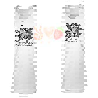 Peace Love Strawberry Farmer Strawberries Lover Berry Fruits Tank Top | Mazezy