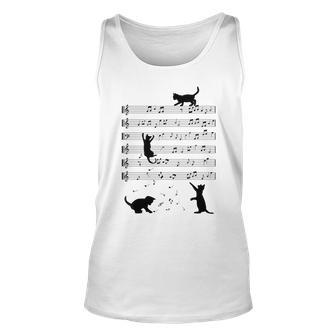 Piano Music Cat Lover Funny Pianist Piano Lover Kitty Kitten Unisex Tank Top - Seseable