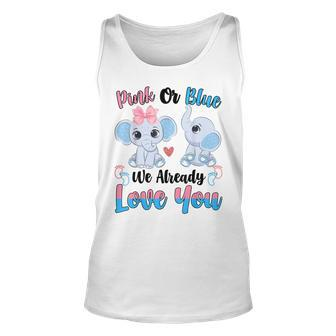 Pink Or Blue We Always Love You Elephant Gender Reveal Tank Top | Mazezy