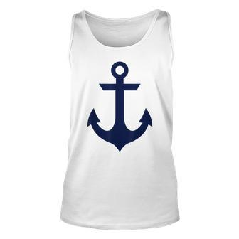 Preppy Nautical Anchor Gifts For Sailors Boaters & Yachting Unisex Tank Top - Seseable