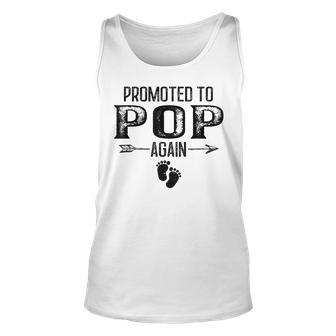 Promoted To Pop Again Vintage Fathers Day For Dad Unisex Tank Top - Seseable