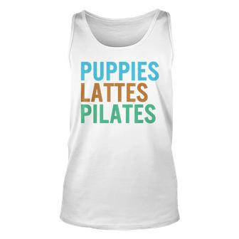 Puppies Lattes Pilates Unisex Tank Top - Seseable