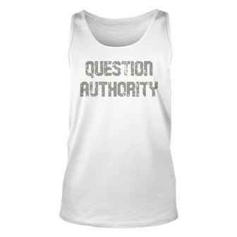 Question Authority V2 Unisex Tank Top | Mazezy