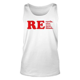 Recycle Reuse Renew Rethink Cool Retro Earth Day 2023 Unisex Tank Top | Mazezy