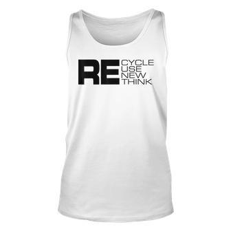 Recycle Reuse Renew Rethink Re Graphic Earth Day April 2023 Tank Top | Mazezy