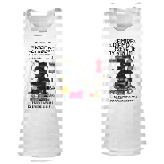 Remember My Sewing Time Is For Everyones Safety Black Cat Men Women Tank Top Graphic Print Unisex - Thegiftio