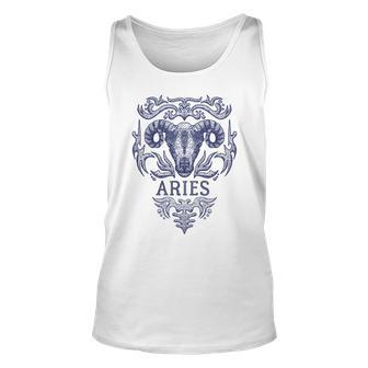 Retro Aries Zodiac Retro Vintage Birthday Aries Sign Unisex Tank Top - Seseable