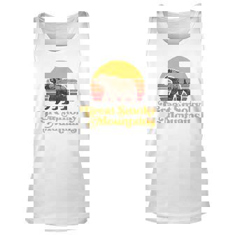 Retro Great Smoky Mountains National Park Bear 80S Graphic Unisex Tank Top | Mazezy