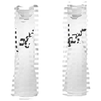 Retro Vintage Wavy Love Text Desing Graphic Valentine Unisex Tank Top | Seseable UK