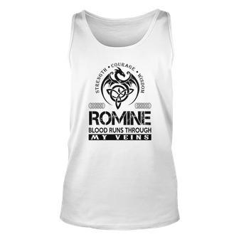 Romine Blood Runs Through My Veins V2 Unisex Tank Top - Seseable