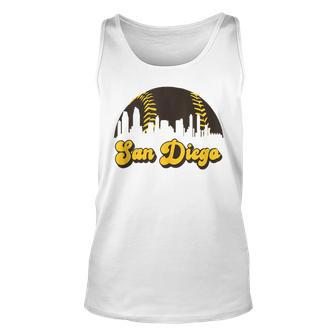 San Diego Baseball Vintage Skyline Cool Retro Sd Jersey Unisex Tank Top | Mazezy