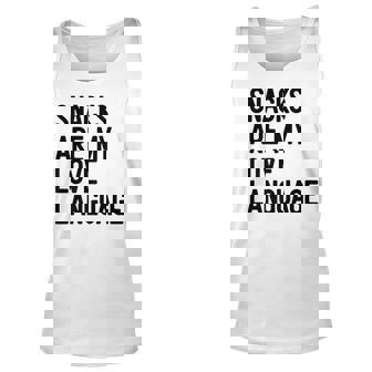 Snacks Are My Love Language Retro Vintage Funny Saying Food Unisex Tank Top - Seseable