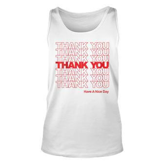 Thank You Have A Nice Day Plastic Grocery Bag Unisex Tank Top | Mazezy