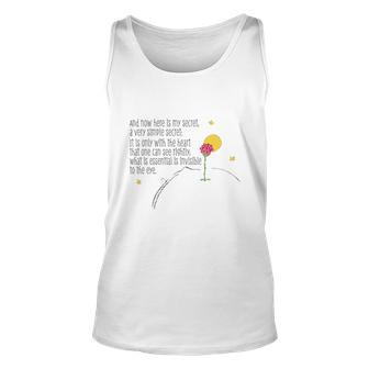 The Little Prince Quote Heart Sees Rightly Men Women Tank Top Graphic Print Unisex - Thegiftio UK