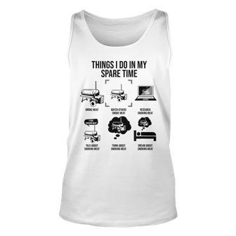 Things I Do In My Spare Time Meat Smoker V2 Unisex Tank Top - Seseable