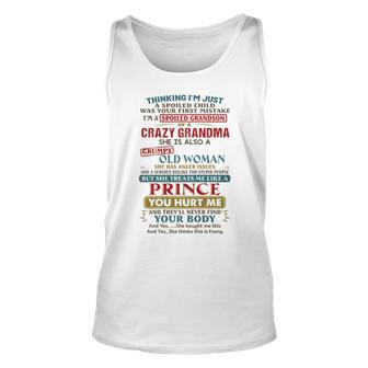 Thinking I’M Just A Spoiled Child Was Your First Mistake V2 Unisex Tank Top - Thegiftio UK
