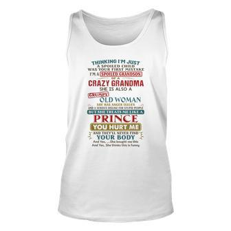 Thinking I’M Just A Spoiled Child Was Your First Mistake V3 Unisex Tank Top - Thegiftio UK