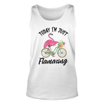 Today I Am Just Flamazing Flamingo Cycling Funny Men Women Tank Top Graphic Print Unisex - Thegiftio UK