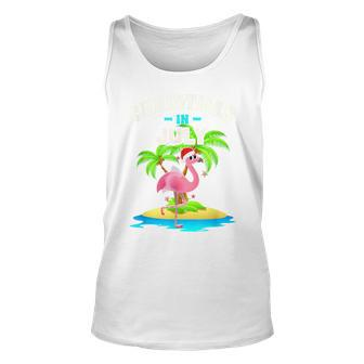 Tropischer Rosa Flamingo Unisex TankTop, Hawaii Sommer Niedlich, Weihnachten im Juli - Seseable