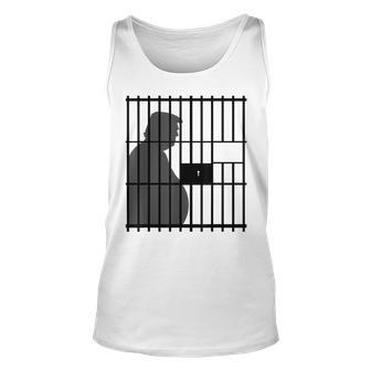 Trump For Prison Lock Him Up In Jail Funny Trump Unisex Tank Top | Mazezy