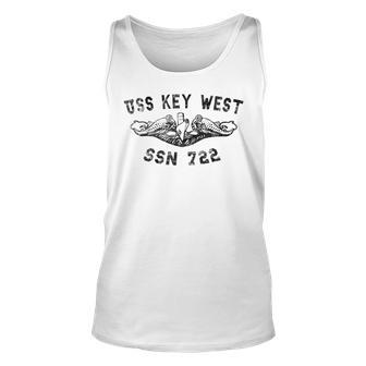 Uss Key West Ssn 722 Attack Submarine Badge Vintage Unisex Tank Top - Seseable