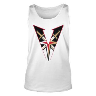 Vegas Golden Knight Sword Star V Logo Unisex Tank Top | Mazezy