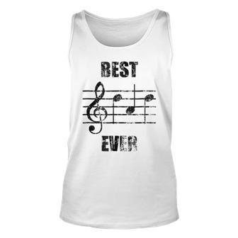 Vintage Best Dad Ever Treble Clef Musician Funny Unisex Tank Top | Mazezy