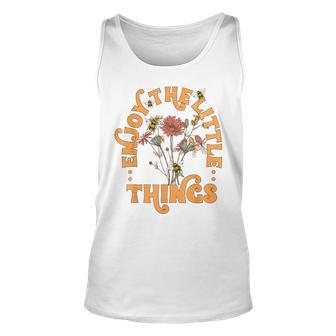 Vintage Enjoy The Little Things Bees And Flowers Lover Women Unisex Tank Top - Seseable