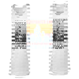 Vintage Firefighter Dad Like Regular Dad Fathers Day Mens Unisex Tank Top - Thegiftio UK